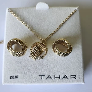 New With Out Tags Tahari Goldtone Knotted Chain Necklace and Earrings - Imagen 1 de 2