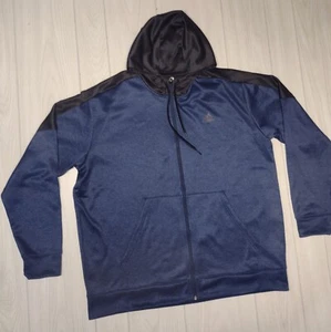 ADIDAS Mens Full Zip Hoodie Jacket Size 2XL blue  Climawarm Logo - Picture 1 of 9