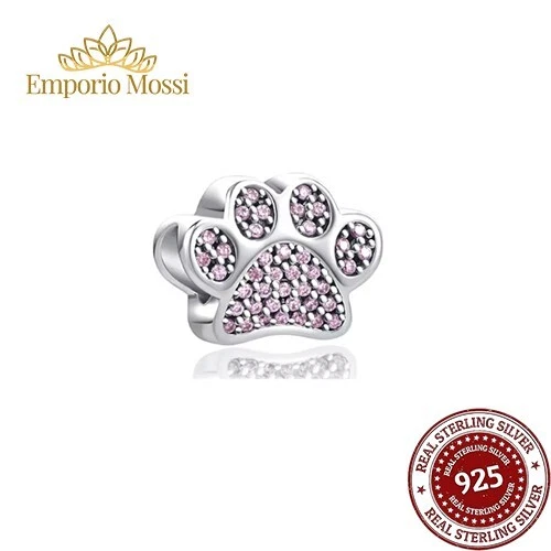 Charm Zampa Rosa Argento S925  - Immagine 1 di 1