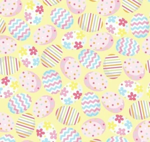 Benartex Yellow Eggs-stra Special Cotton Fabric Easter Spring Hippity Hoppity - Picture 1 of 3