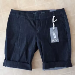 The Limited Denim 917 Bermuda Jean Shorts Women's 14 Black Low Rise NEW - Picture 1 of 3