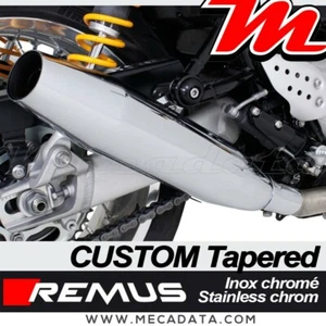 2x REMUS Custom Tapered Endschalldämpfer Edelstahl Chrom Triumph Thruxton 1200 R 2019 - Bild 1 von 1