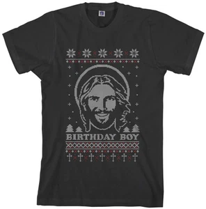Threadrock Herren T-Shirt Geburtstag Junge Jesus Ugly Christmas Pullover - Bild 1 von 5