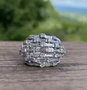 Twilight Cocktail 1,5 Karat weiß runder Schnitt kubischer Zirkonia Partyring in 925 Silber - Bild 1 von 8