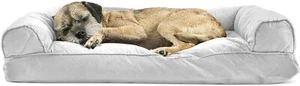 Furhaven Pet Dog Bed - Quilted Pillow Cushion Traditional Sofa-Style Living Room - Picture 1 of 5