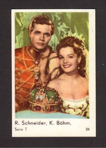 Romy Schneider K. Bohm Vintage 1960s Movie Film Star TV Card from Sweden #T39