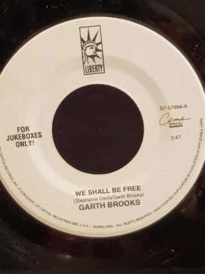 GARTH BROOKS 7" 45 RPM "We Shall Be Free" & "Night Rider's Lament" NM- condition - Image 1 of 2