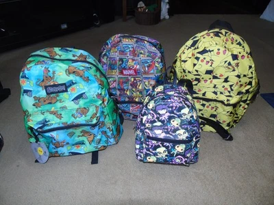 Lot of 5 Loungefly & other Backpacks Mini Funko Pop Large Scooby Doo Pickachu - Image 1 of 4
