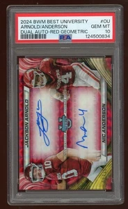 2024 Bowman Best U Jackson Arnold / Nic Anderson Dual Auto Red /10 PSA 10 - Picture 1 of 2