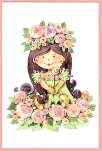 LITTLE BRU WITH LOLLY POP Russian postcard  - Picture 1 of 2