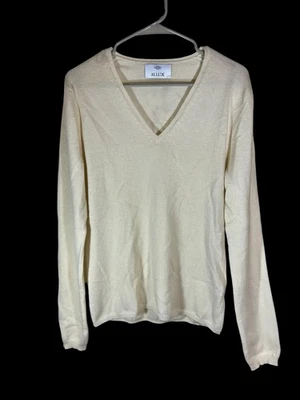 Suéter feminino Allude 100% cashmere creme gola V grande ✨Ótimo estado✨ - Imagem 1 de 4