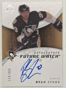 RYAN STONE 2008/09 SP AUTHENTIC RC FUTURE WATCH AUTOGRAPH PENGUINS AUTO #134/999 - Picture 1 of 2