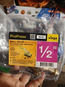 1/2" Inch Full Port Brass Ball Valve Lead Free ProPress Ends UPC/UL/FM B25 - Picture 1 of 3