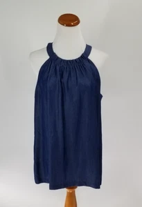 Cynthia Cynthia Rowley Gr. XL Chambray Neckholder Top Shirt blau - Bild 1 von 5