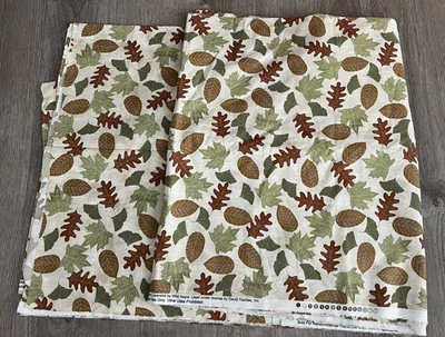 Simple Living Fabric Fall Leaves On Cream by Michael Mullan 7 Yards X 45” - Image 1 of 3