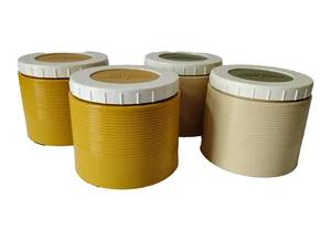 4 Vintage THERMOSKANNE 1155 Thermo Lebensmittel Gläser Retro grün gelb King Seeley 70er - Bild 1 von 9
