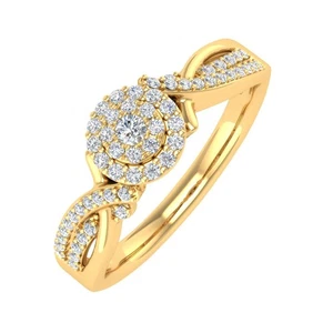 1/4 Karat runder Diamant Verlobungsring in 10K Gelbgold (Ringgröße 5) - Bild 1 von 7