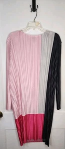 Vestido Ming Wang Colorblock Para Mujer Talla M Rosa Plisado Arrugado Crepe de China - Imagen 1 de 5
