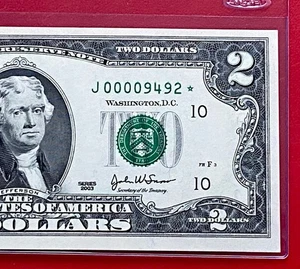 2003 $2 Star Note - Kansas ( Scarce 16k Mintage ) Low Serial Number ,UNC - Picture 1 of 3