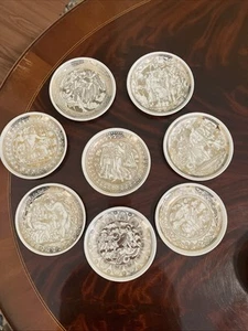 Complete Set of 8--1950s Fornasetti-Milano MELODRAMMA Porcelain Coasters--RARE! - Picture 1 of 12