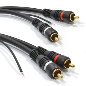 Twin RCA Shielded Phono Audio Cable Oxygen Free Copper & Tag Wire 1m - Picture 1 of 3