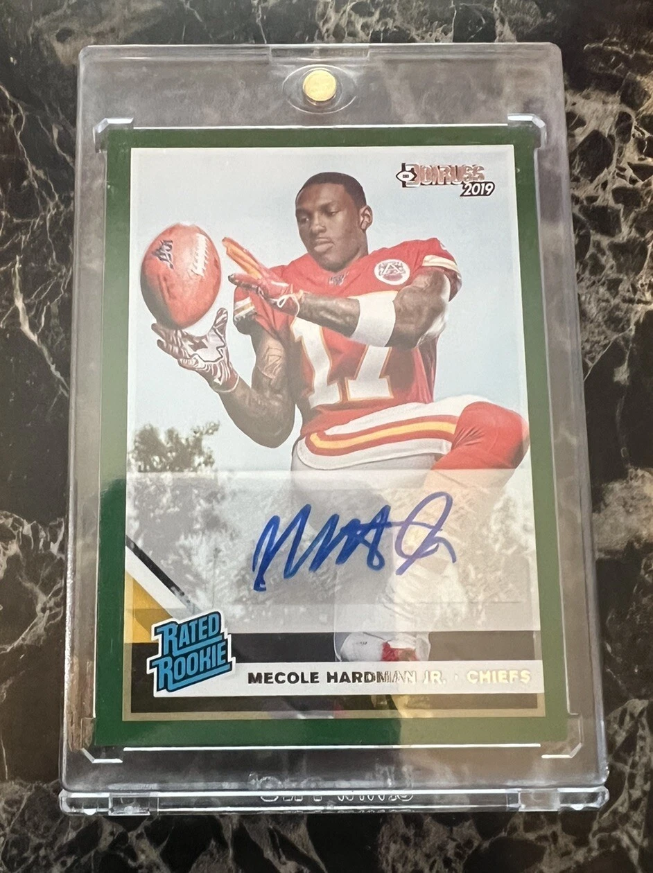 2019 Donruss MECOLE HARDMAN Green Border Rated Rookie AUTO RC Chiefs