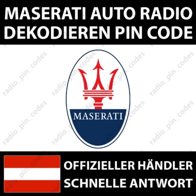 MASERATI RADIO DEKODIEREN PIN CODE GHIBLI QUATTROPORTE GRANTURISMO VP4 R1 M139 - Bild 1 von 4