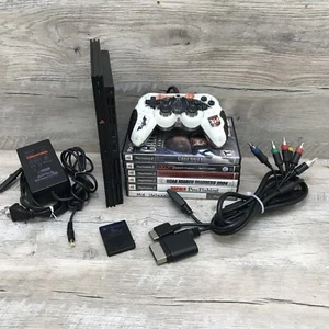Lote Paquete Consola Sony PlayStation 2 Slim - PS2 - Mando - 6 Juegos - PROBADO - Imagen 1 de 10