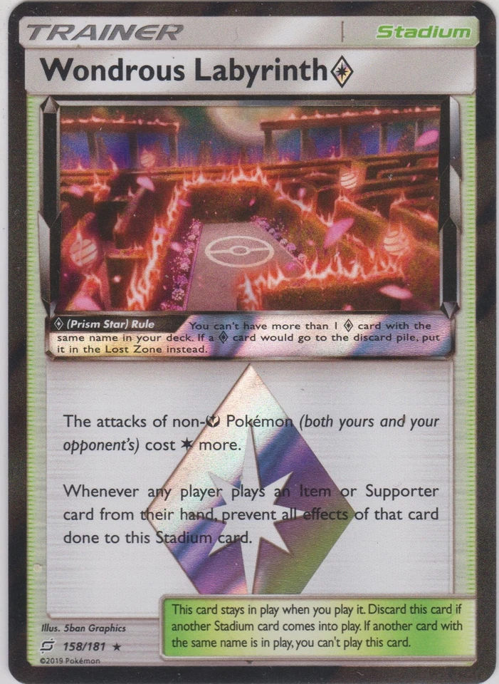 Pokemon TCG SM Team Up 158/181 Wondrous Labyrinth Prism Star Rare Card - Image 1 of 1