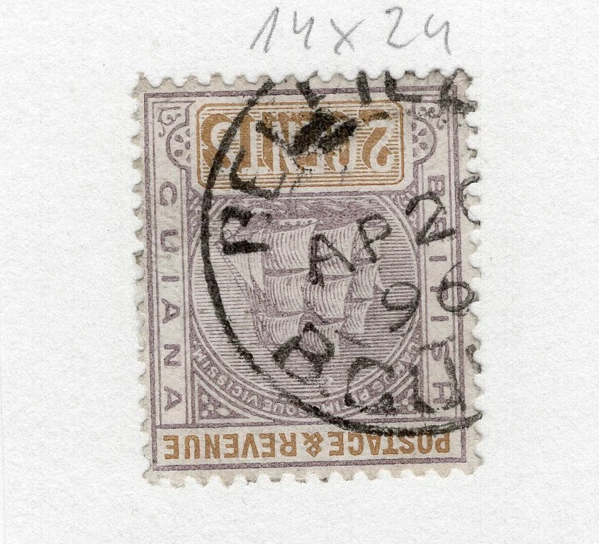 GUAYANA BRITÁNICA, 1896, SELLO, CANCELACIÓN DE BELFIELD, EN MUY BUEN ESTADO Foto 1 de 1