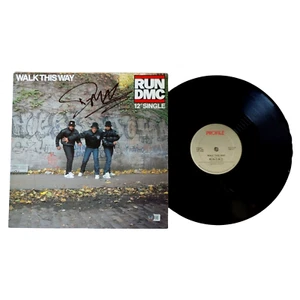 Darryl McDaniels Signed Run DMC Walk This Way Vinyl Album Cover Beckett Rap Auto - Picture 1 of 8