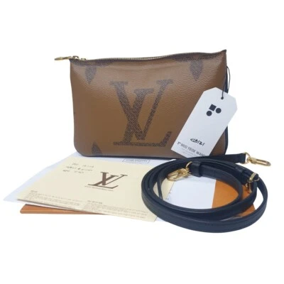 Auténtico Louis Vuitton Doble Cremallera Monograma Reverso M69203 Diario Con Factura CLA121 Foto 1 de 4