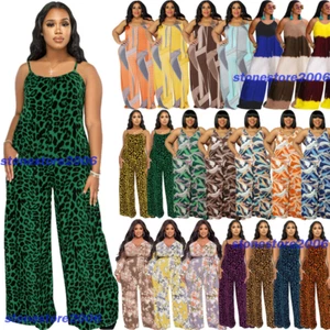 Women Loose Wide Leg Pants Jumpsuit One Piece Playsuit Overalls Romper Plus Size - Picture 1 of 122