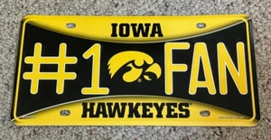 Iowa Hawkeyes - Ventilador #1 - Placa de matrícula de metal - Imagen 1 de 1