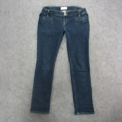 Pantalones de mezclilla para mujer Liz Lange de maternidad 8 azules lavados oscuros de pierna recta Foto 1 de 4