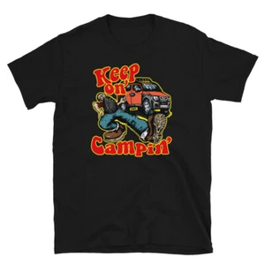 Keep on Campin' Orange Honda Element Hipster T-Shirt Van Camping E Truckin' Tent - Picture 1 of 2