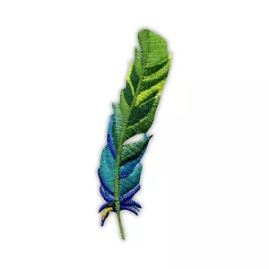 Pluma - Parche/Insignia Bordada Verde y Azul - Imagen 1 de 1