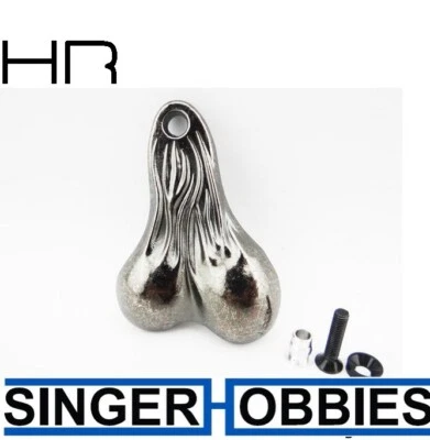 HOT RACING ACC6901 Black Chrome 3D Truck Dangler Balls, Bull Nuts Metal HH - Image 1 of 2