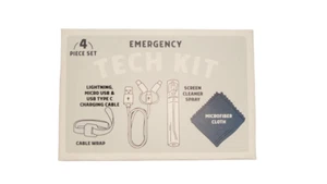 Kikkerland Emergency Tech Kit 4-Piece Set Lightning Micro USB & C Charging Cable - Photo 1 sur 3