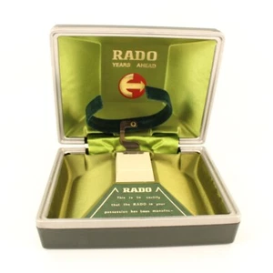 GENUINE RADO WATCH BOX VINTAGE GREEN - Picture 1 of 6