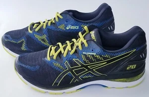 Asics Gel-Nimbus 20 Hombre talla 15, zapatillas de running T800N-9089 Negro/Azul Azufre - Imagen 1 de 8