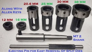 Lathe Tailstock Die Holder Set Of 6 Floating Type MT2 SHANK Holds Metric Die - Picture 1 of 2