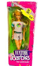 Vintage Mattel 1986 Funtime Barbie Hot Watch Look Lavender Sparkle Real Watch