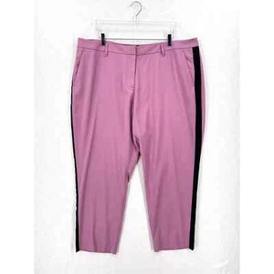 WILDFANG The Empower Colorblock Slim Crop pant Womens 20W Plus Mauve Black NWT - Picture 1 of 16
