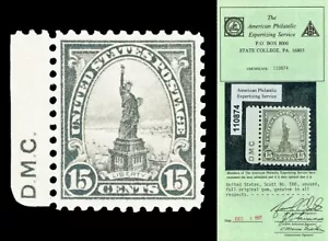 Scott 566 1922 15c Liberty Perf 11 Flat Plate Issue Mint VF NH Cat $35 APEX CERT - Picture 1 of 2