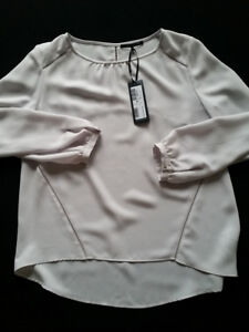 LUISA CERANO Shirt grau Langarm Lochmuster Gr.38--UK12*** NEU