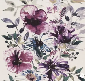 Chivasso Curtain Fabric 'FLOWERS OF PARADISE' 3.6 Metres PURPLE CH2721- 080 - Picture 1 of 6