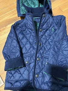 Polo Ralph Lauren Jacket Hoodie Large Up To 5 Year Blue Youth Boys Zip Up Lined - Picture 1 of 5