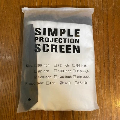 120" Foldable 16:9 Projector Screen Polyester Fiber Indoor Outdoor New Open - Image 1 of 2