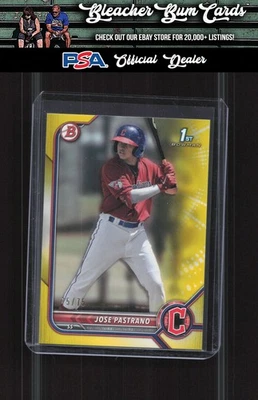 2022 Bowman BP-21 Jose Pastrano Prospects Yellow #/75 - Image 1 of 2
